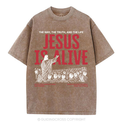 Jesus Is Alive Christian Washed T-Shirt