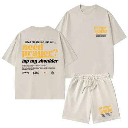 Need Prayer Tap My Shoulder Christian Washed T-Shirt & Shorts