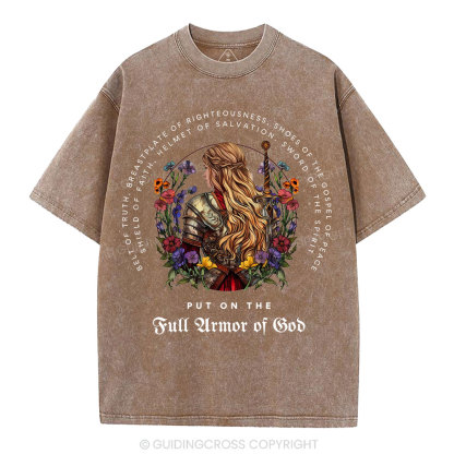 Put On The Full Armor Of God Christian Washed T-Shirt