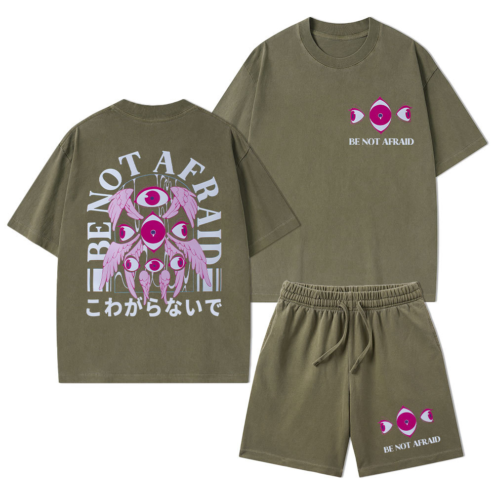 Be Not Afraid Christian Washed T-Shirt & Shorts