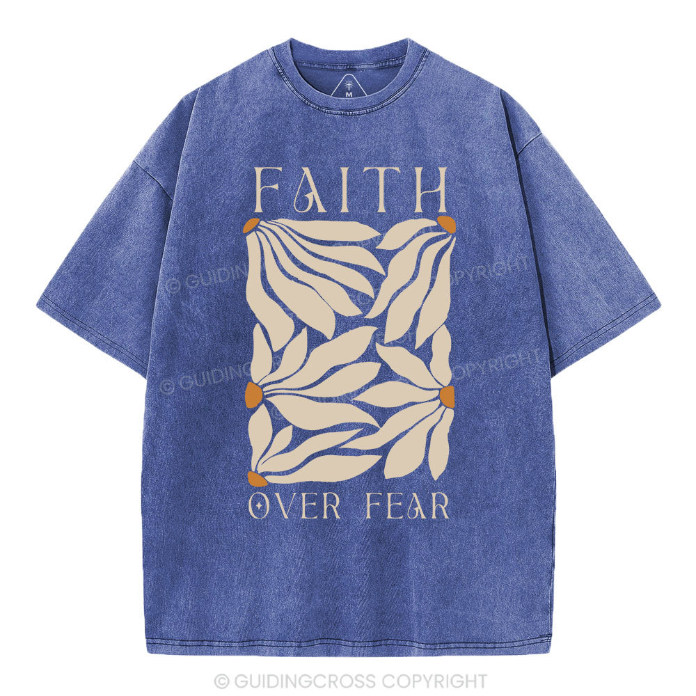 Faith Over Fear Christian Washed T-Shirt