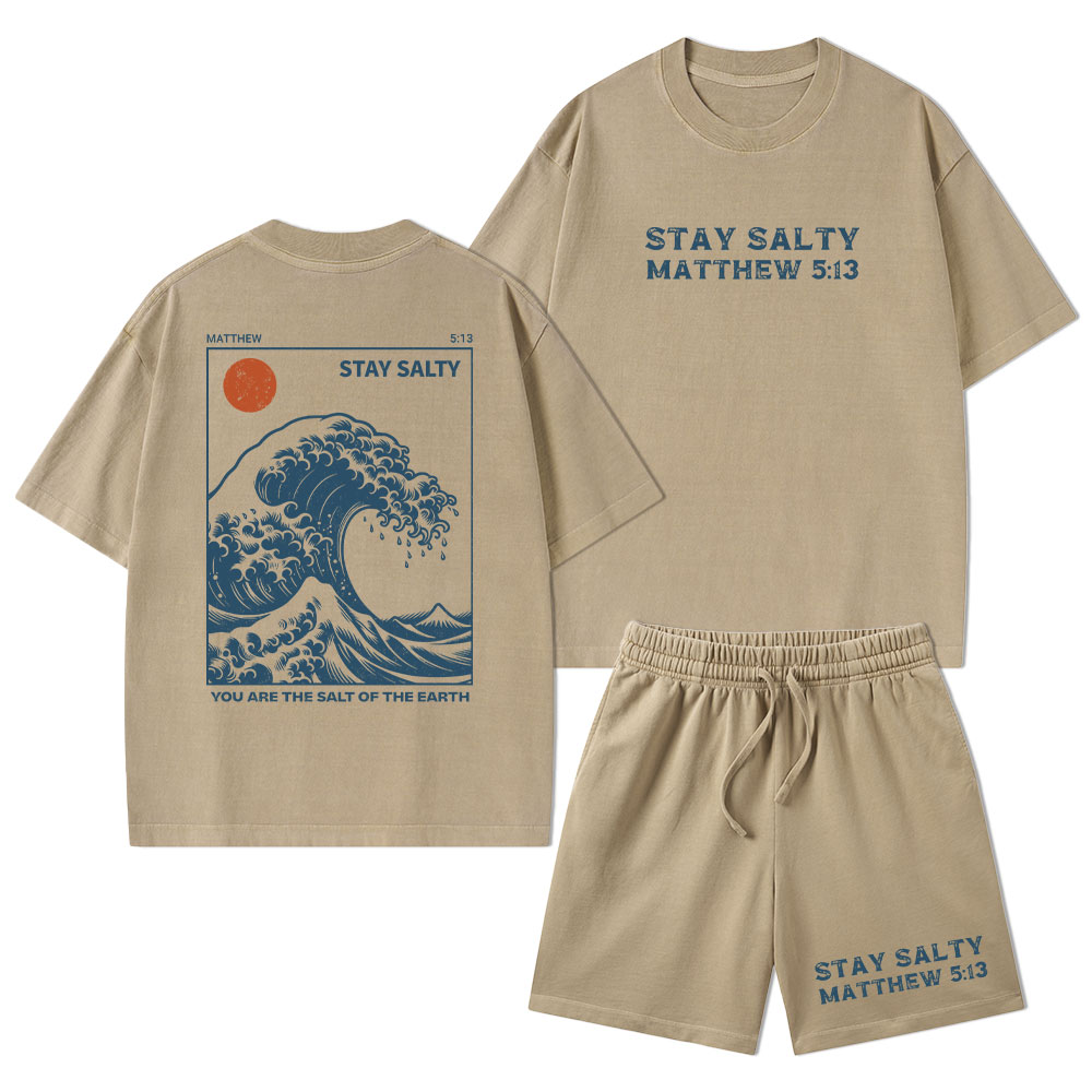You Are The Salt Of The Earth Christian Washed T-Shirt & Shorts