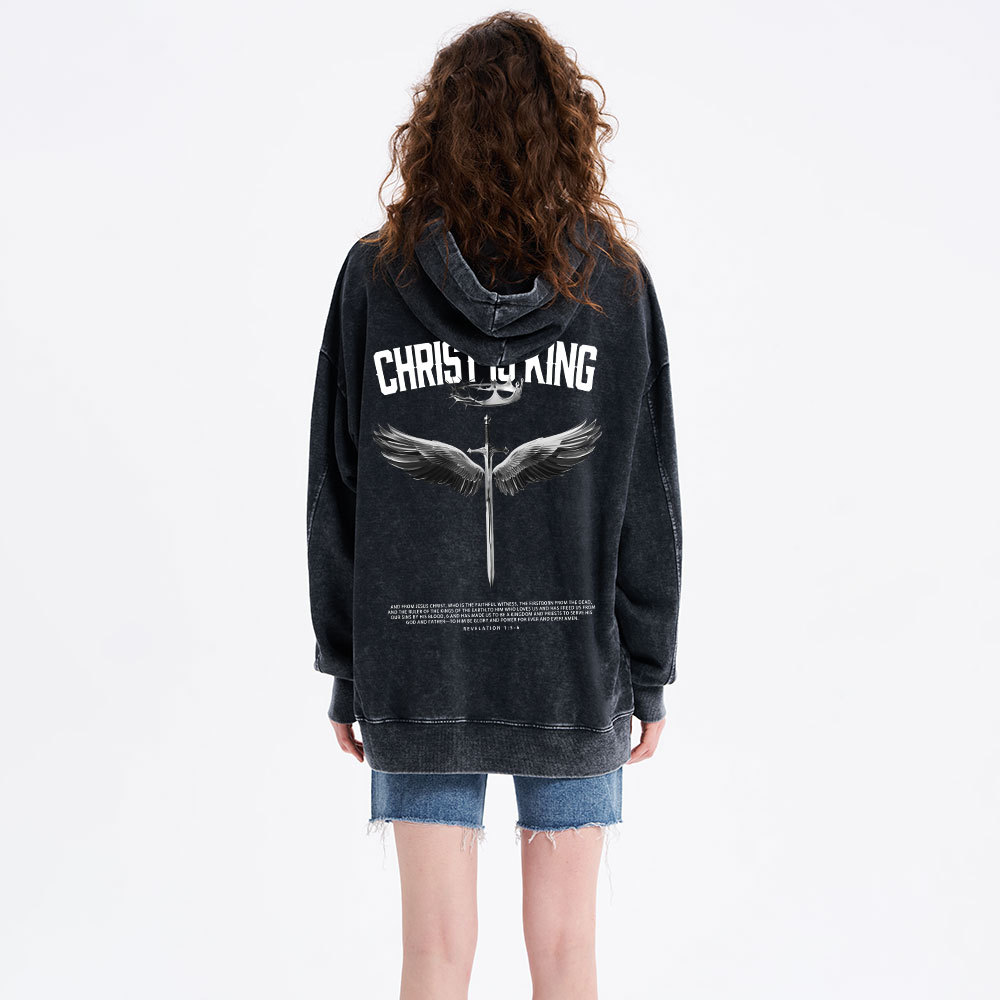 Christ Is King Christian Washed Hoodie