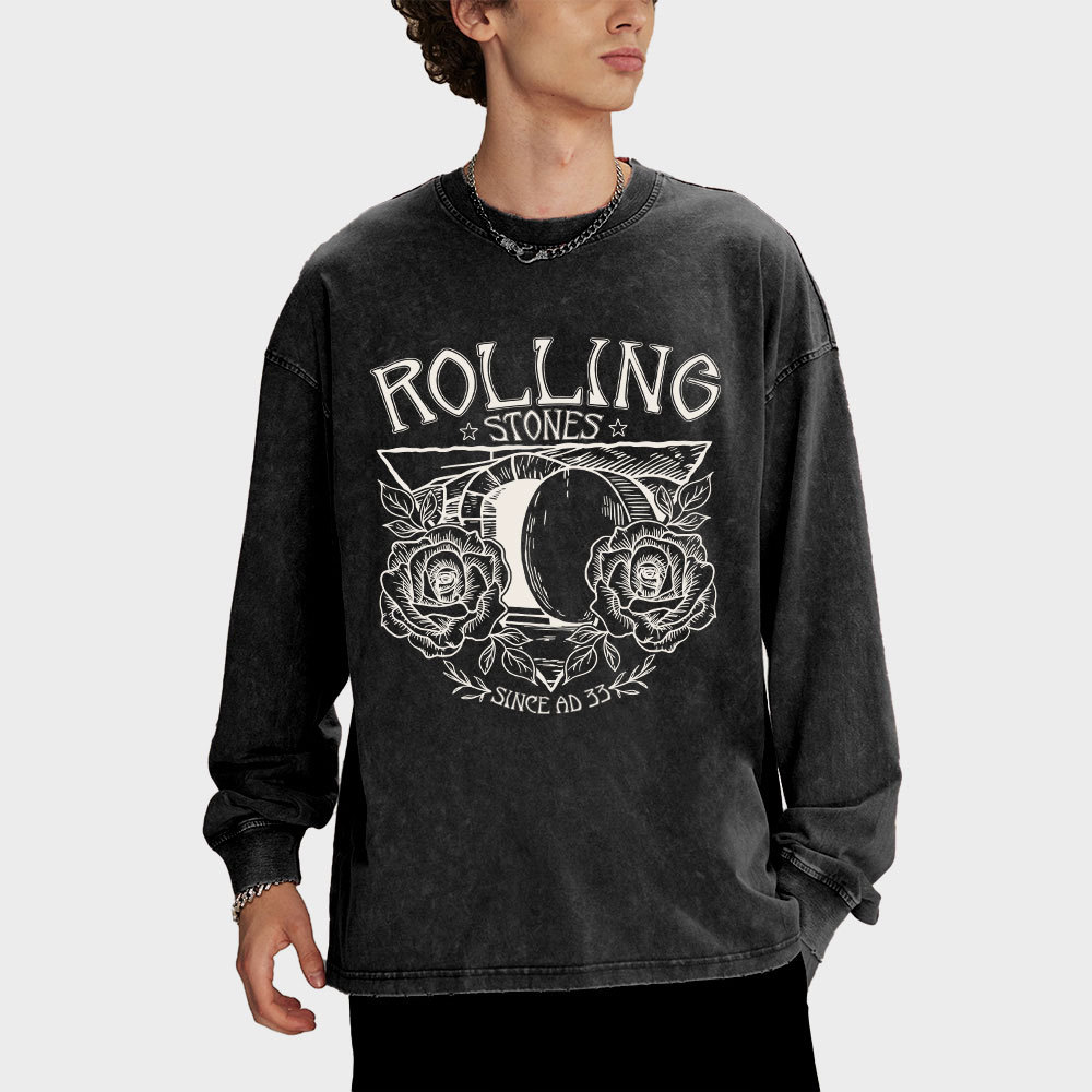 Rolling Stones Retro Christian Washed Long Sleeve T-Shirt