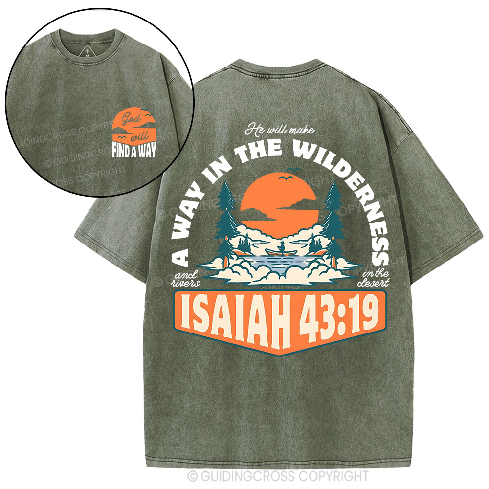 A Way In The Wilderness Christian Washed T-Shirt