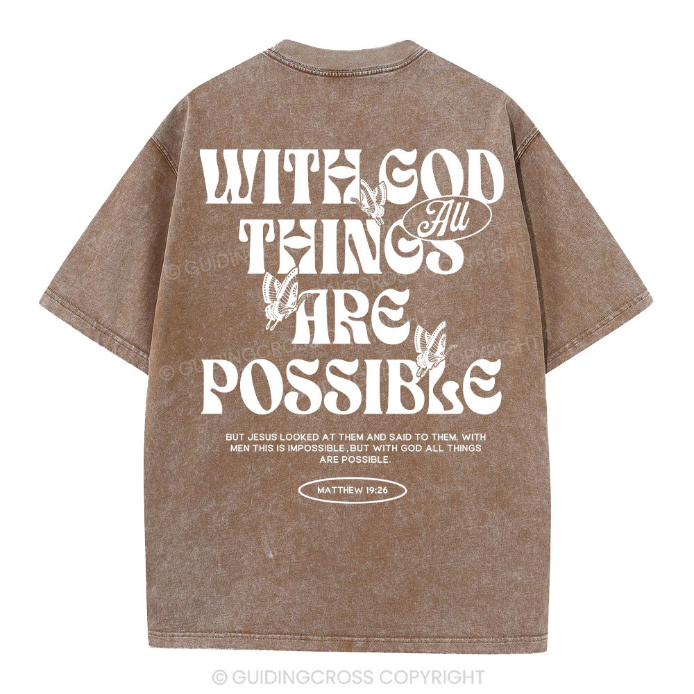 With God All Things Are Possible Christian Washeed T-Shirt