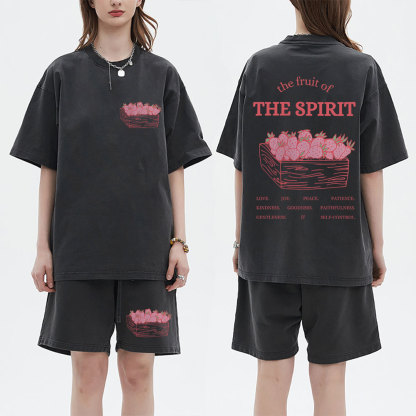 The Fruit Of The Spirit Christian Washed T-Shirt & Shorts