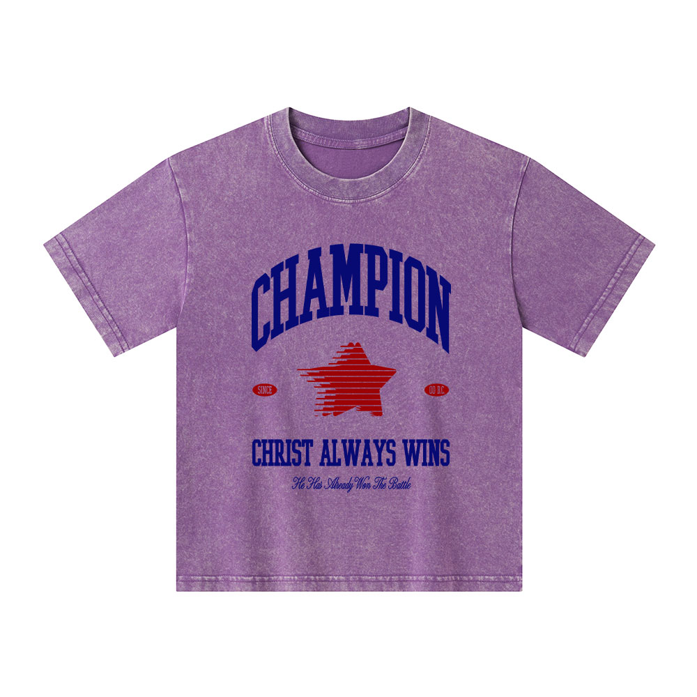 Christ Always Wins Kid Washed T-Shirt