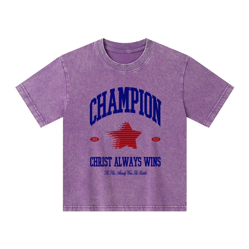 Christ Always Wins Kid Washed T-Shirt