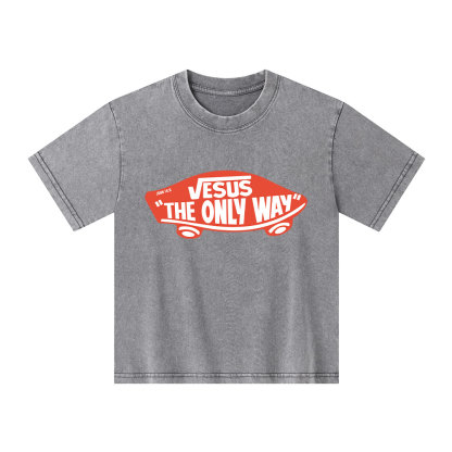 Jesus The Only Way Kid Washed T-Shirt