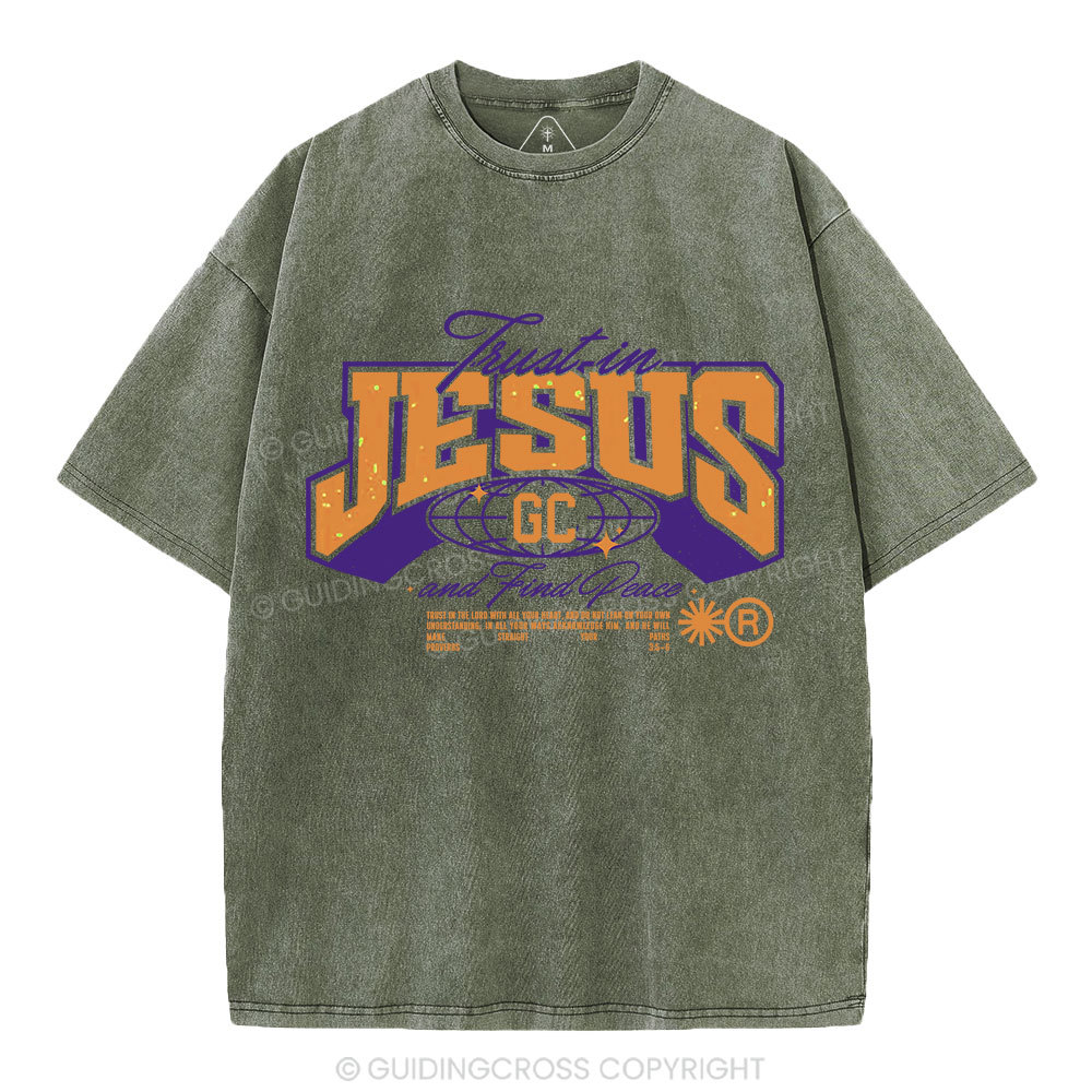 Trust In Jesus Christian Washed T-Shirt