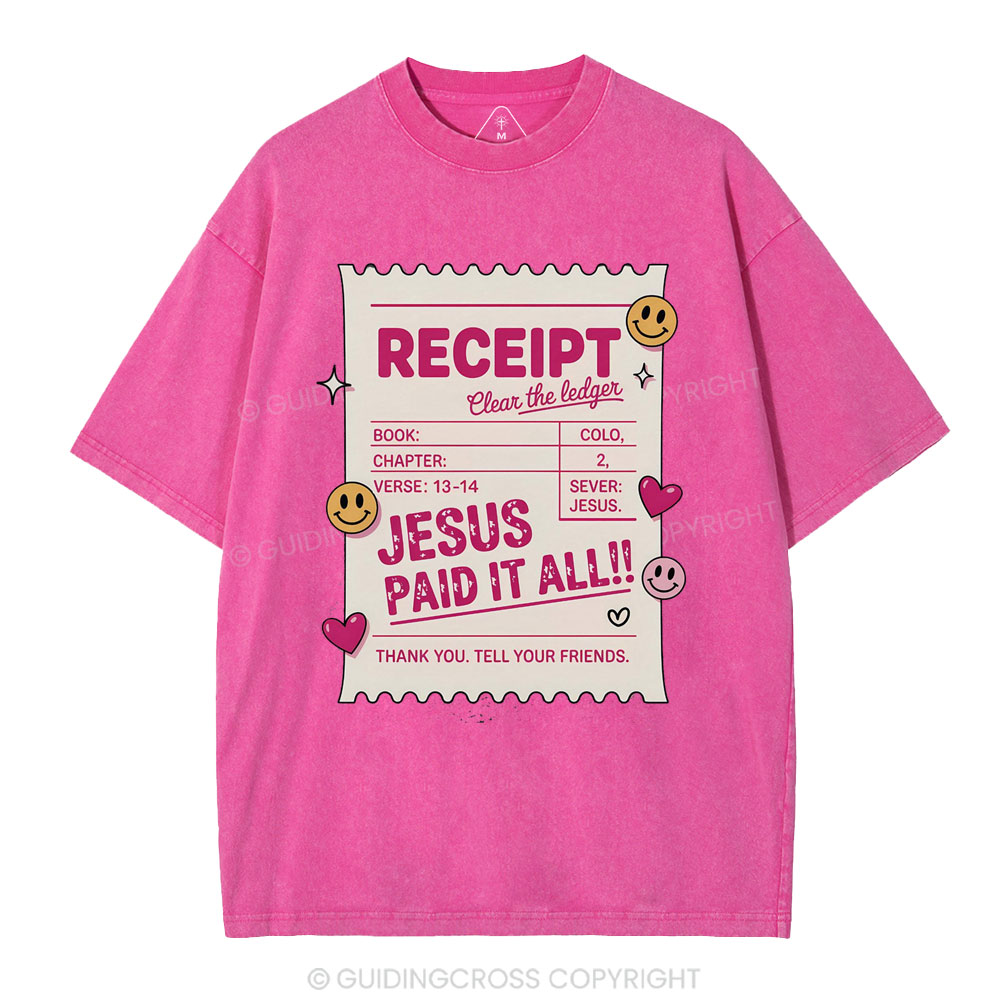 Jesus Paid It All Christian Washed T-Shirt