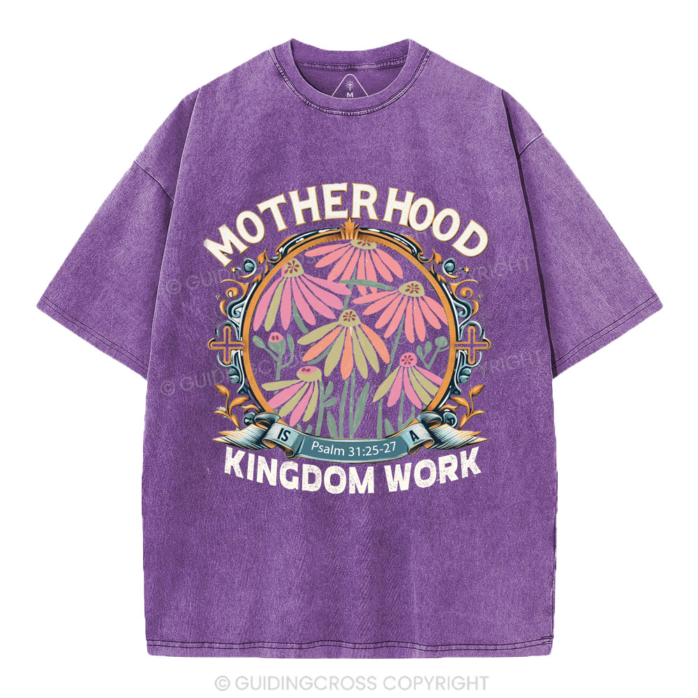 Motherhood Flower Christian Washed T-Shirt