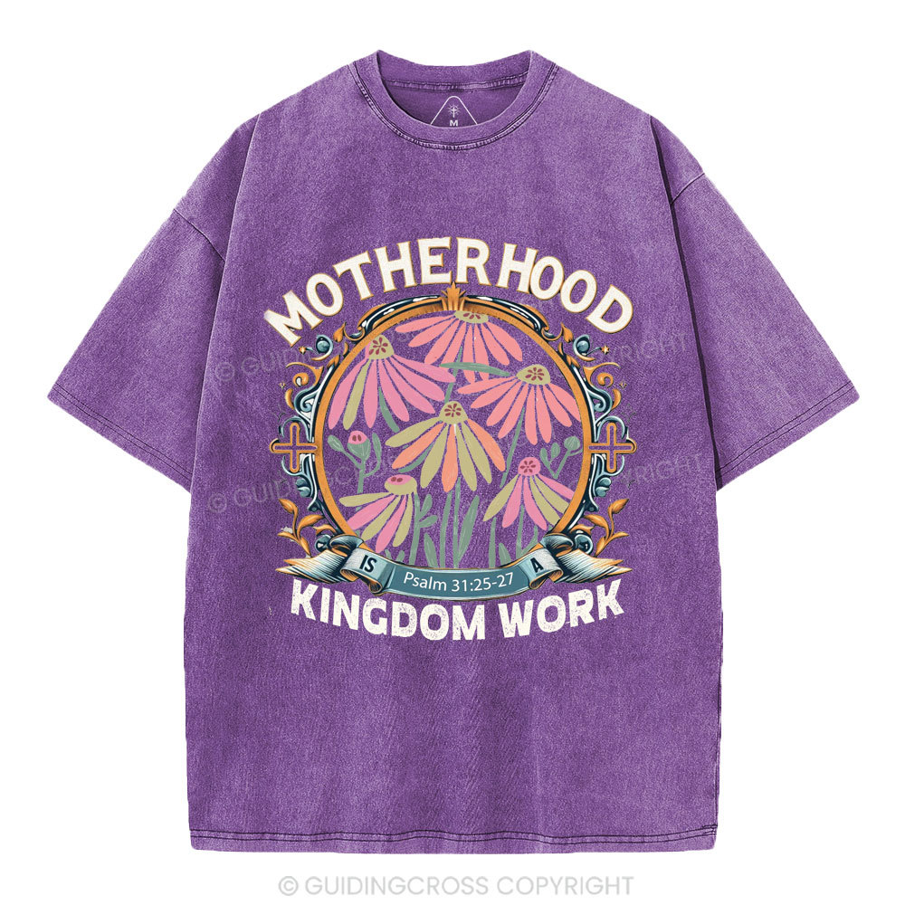Motherhood Flower Christian Washed T-Shirt