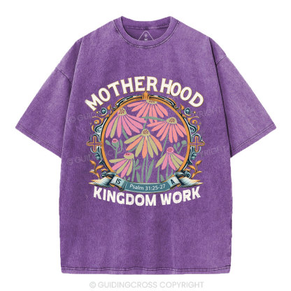Motherhood Flower Christian Washed T-Shirt