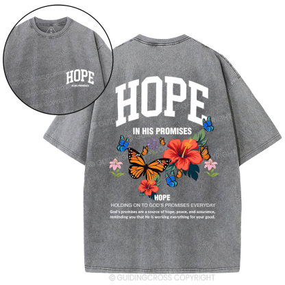Hope Is His Promised Christian Washed T-Shirt