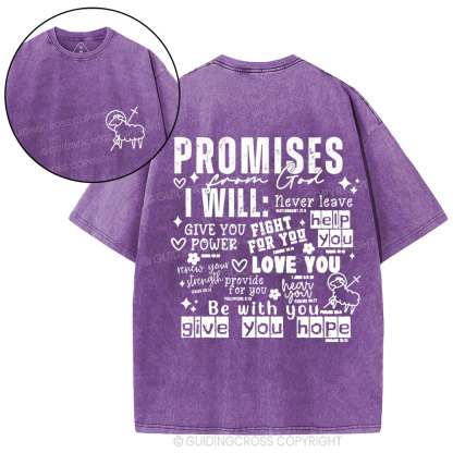 Promises From God Christian Washed T-Shirt