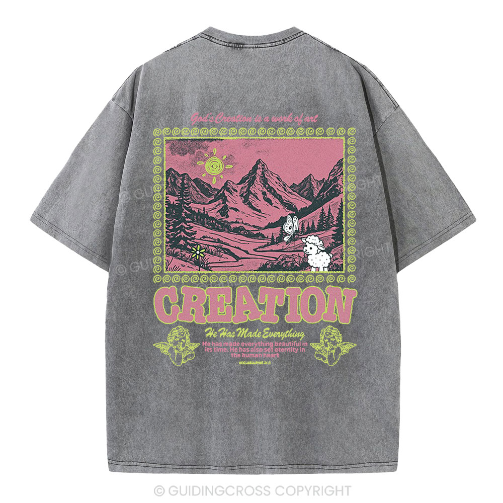 God's Creations Is A Work Of Art Christian Washed T-Shirt