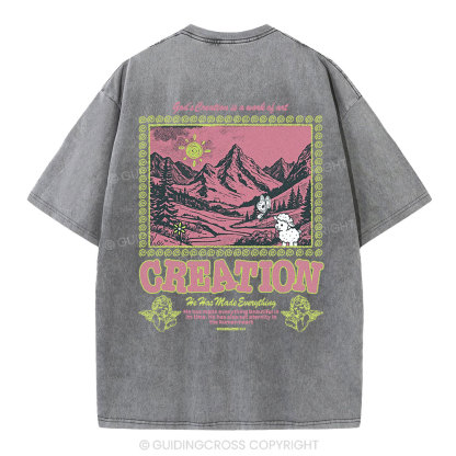 God's Creations Is A Work Of Art Christian Washed T-Shirt