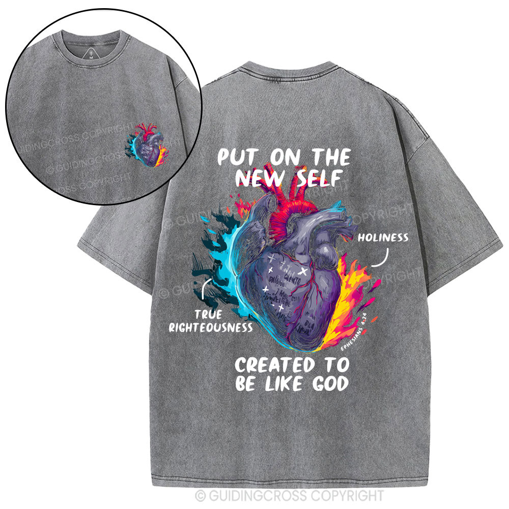 Created To Be Like God Christian Washed T-Shirt