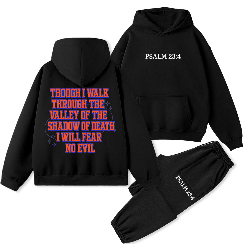 I Will Fear No Evil Christian Premium Fleece Hoodie Set