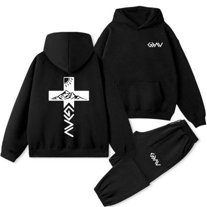 God Is Greater Than The Highs And Lows Christian Premium Fleece Hoodie Set