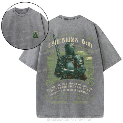 Put On The Full Armor Of God Christian Washed T-Shirt