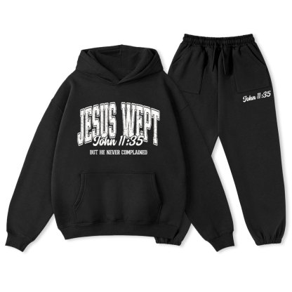 Jesus Wept Christian Premium Fleece Hoodie Set