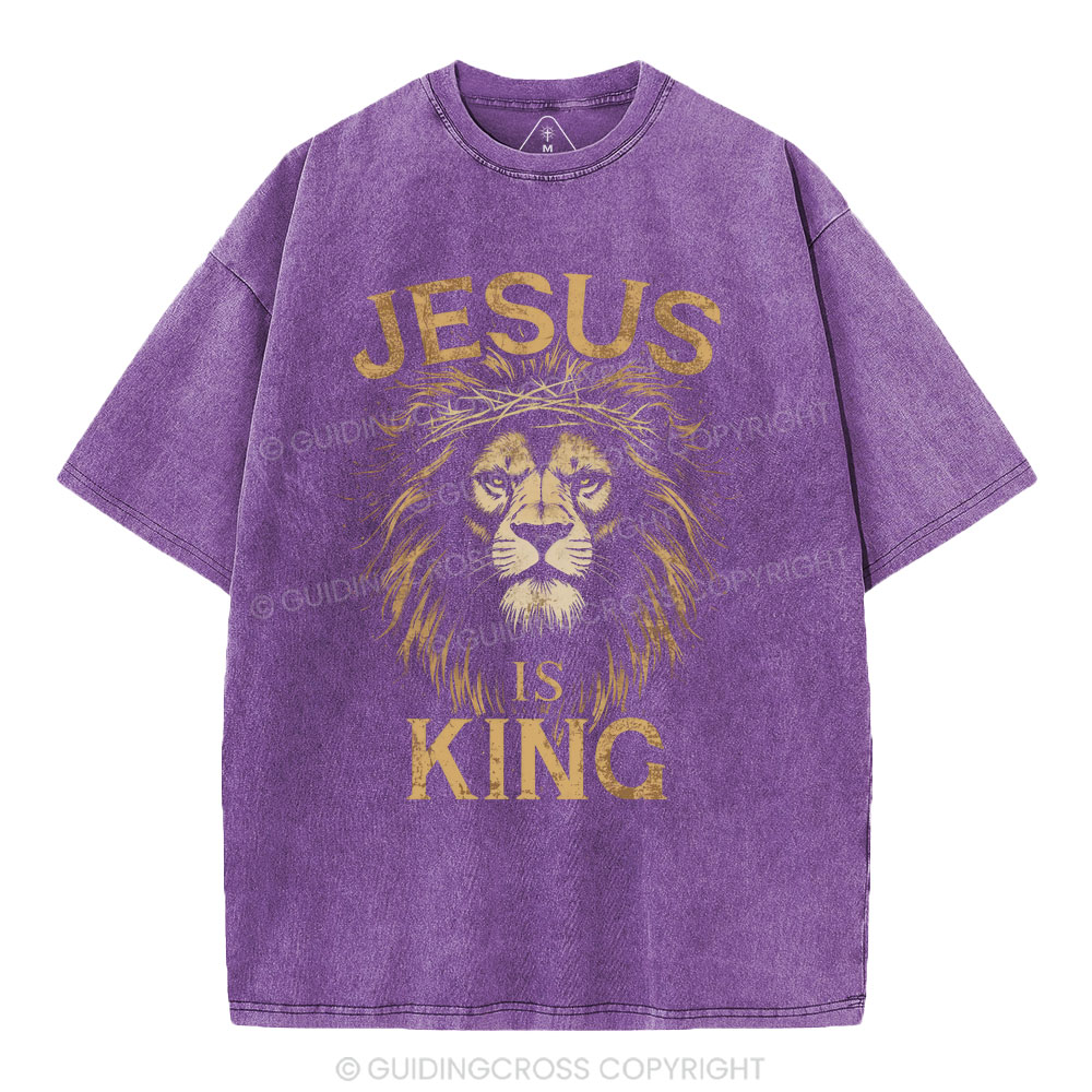 Jesus Is King Christian Washed T-Shirt
