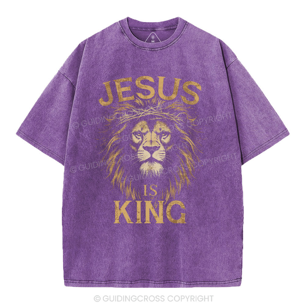 Jesus Is King Christian Washed T-Shirt