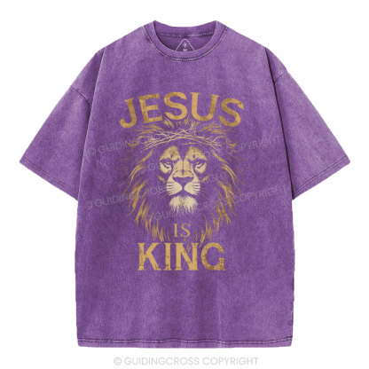 Jesus Is King Christian Washed T-Shirt