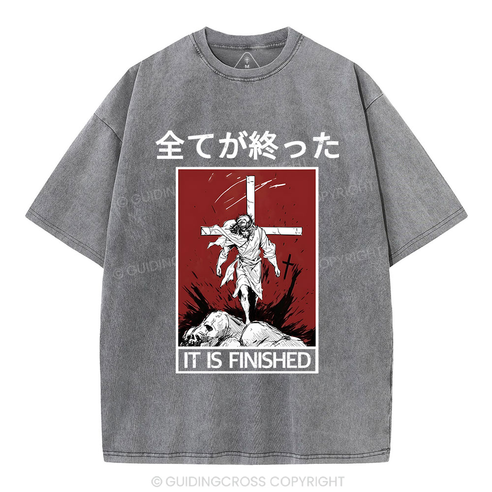 It Is Finished Christian Washed T-Shirt Sale - GuidingCross