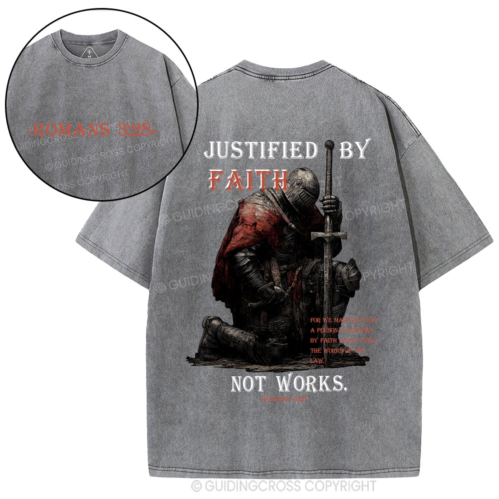 Justified By Faith Christian Washed T-Shirt