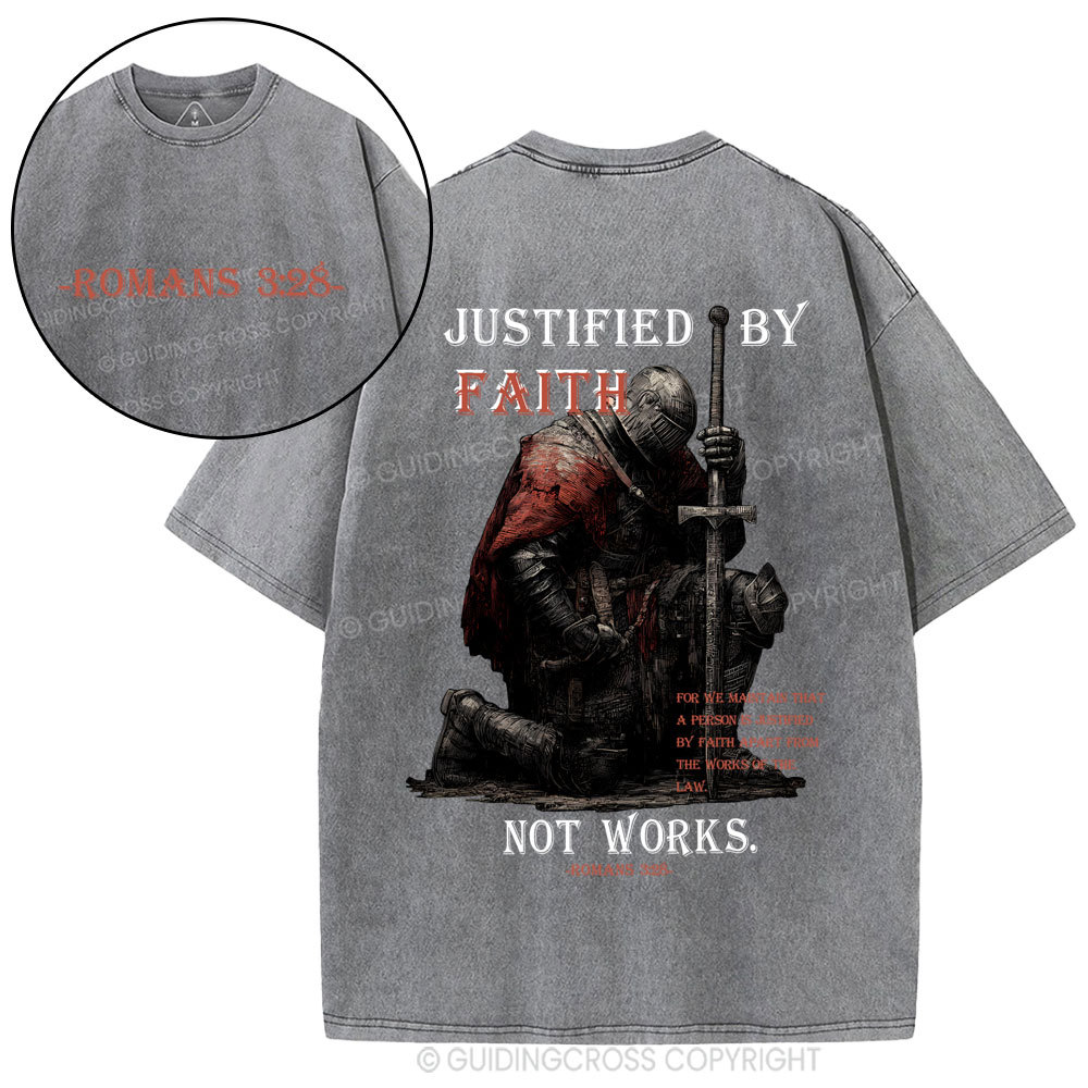 Justified By Faith Christian Washed T-Shirt