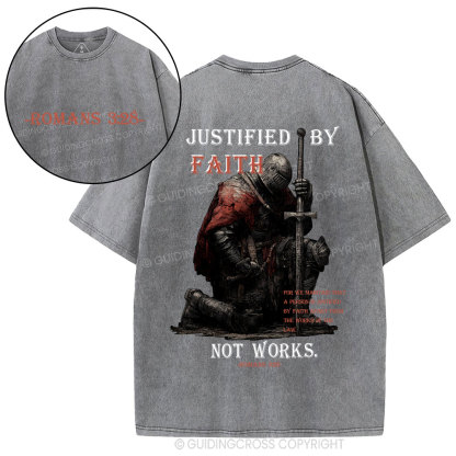 Justified By Faith Christian Washed T-Shirt