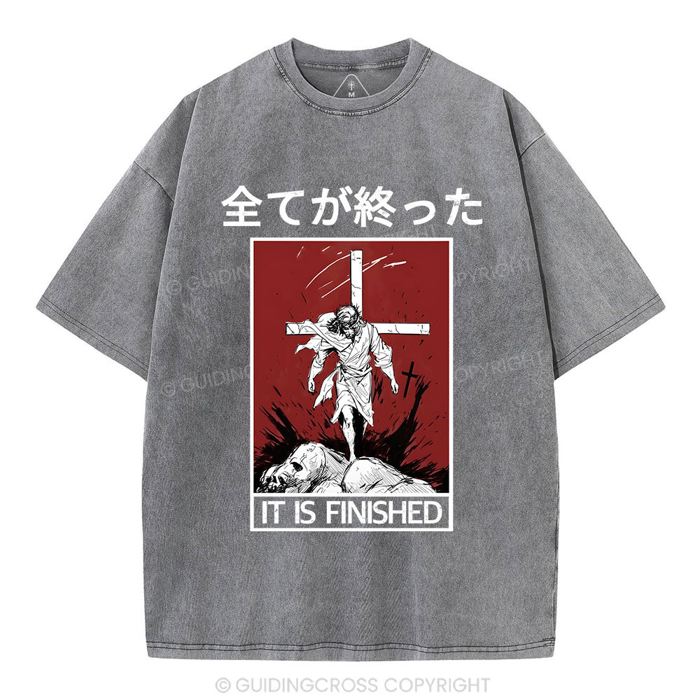 It Is Finished Christian Washed T-Shirt Sale - GuidingCross