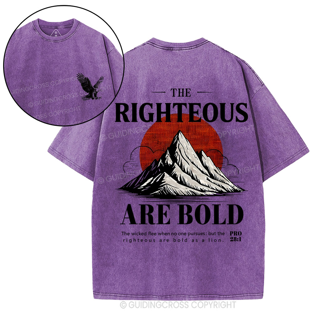 The Righteous Are Bold Chrsitian Washed T-Shirt