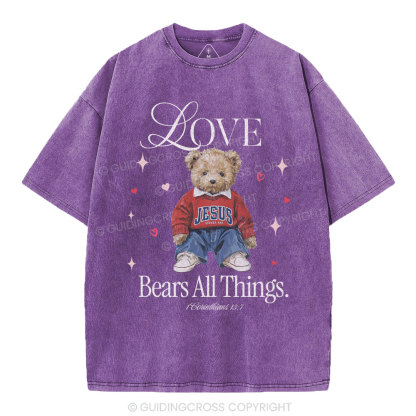 Love Bears All Things New Christian Washed T-Shirt