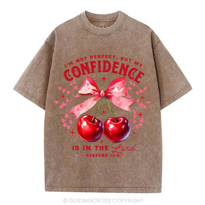 I'm Not Perfect But My Godfidence Is In The Lord Christian Washed T-Shirt