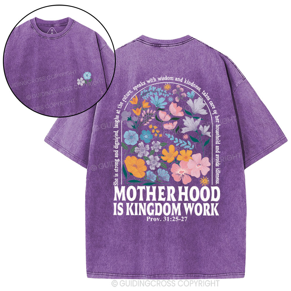 Motherhood Is Kingdom Work New Christian Washed T-Shirt