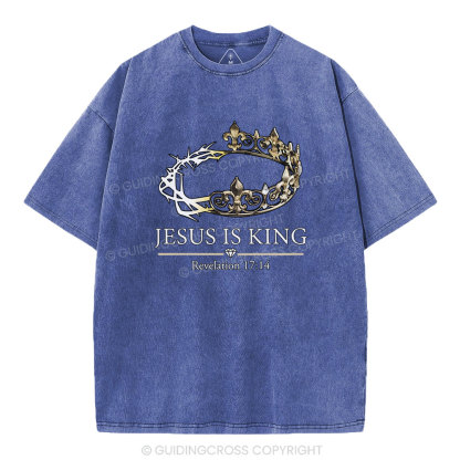 Jesus Is King Vintage Washed Christian T-Shirt