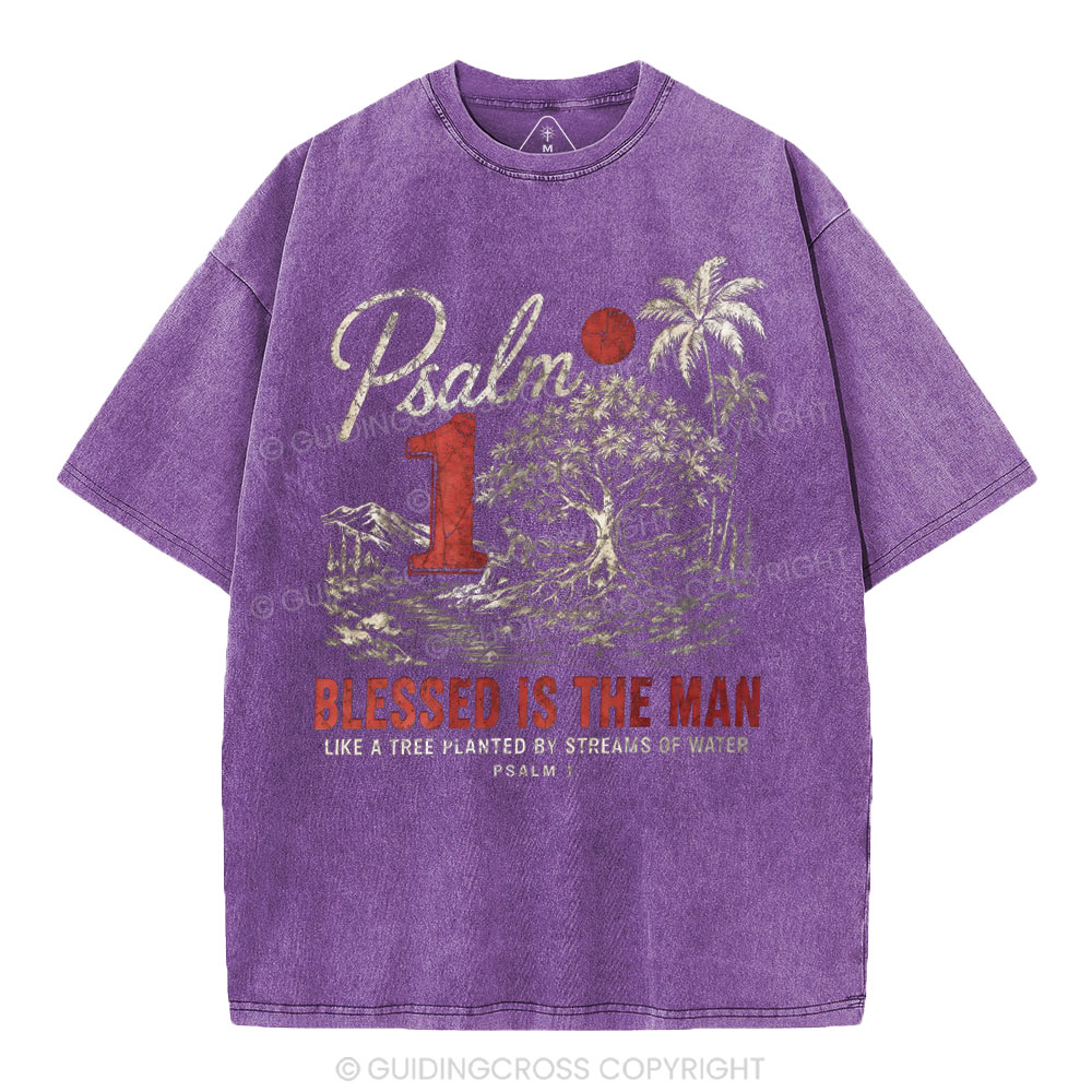 Blessed Is The Man Christian Washed T-Shirt