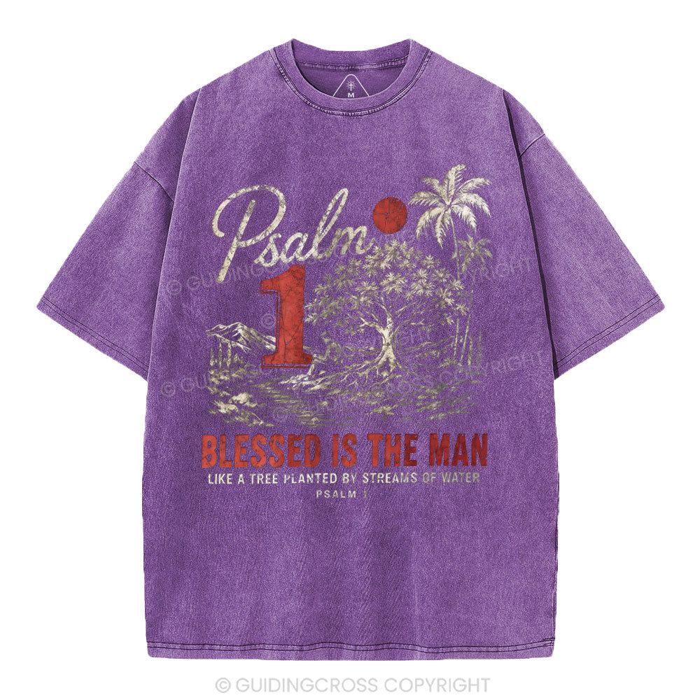 Blessed Is The Man Christian Washed T-Shirt