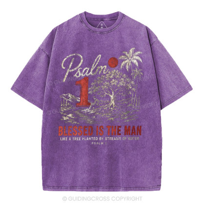 Blessed Is The Man Christian Washed T-Shirt