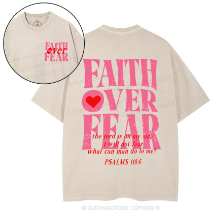 Faith Over Fear Christian Washed T-Shirt