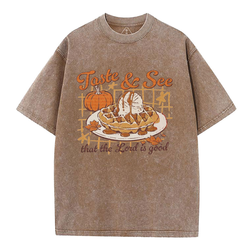 Taste And See That The Lord Is Good Christian Washed T-Shirt