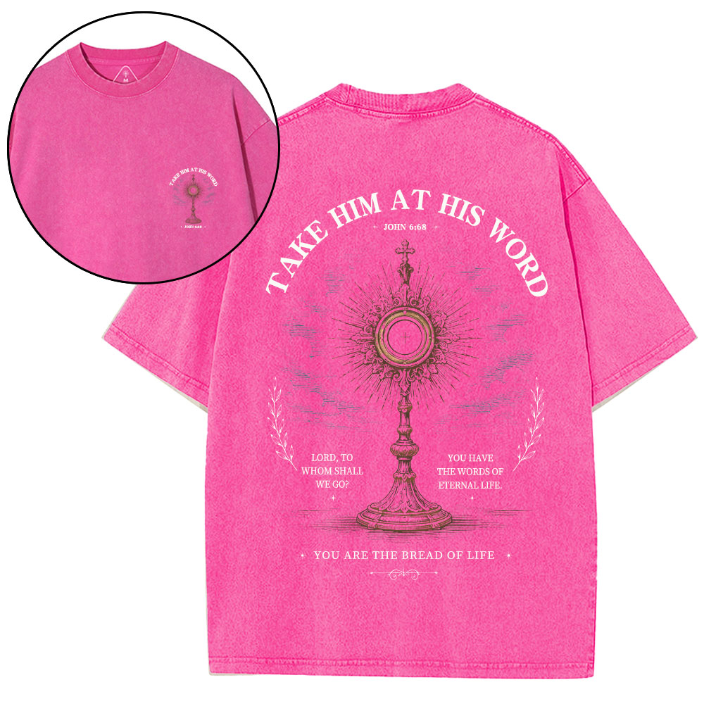 Take Him At His Word Christian Washed T-Shirt