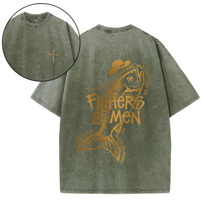 Fsihers Of Man Christian Washed T-Shirt