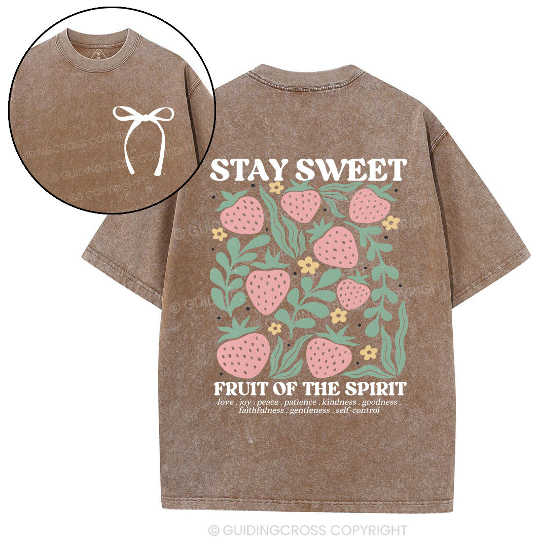 Stay Sweet Fruit Of The Spirit Christian Washed T-Shirt
