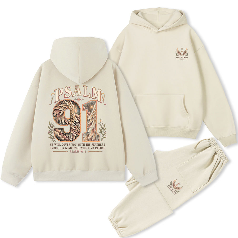 Psalm 91 Christian Premium Fleece Hoodie Set